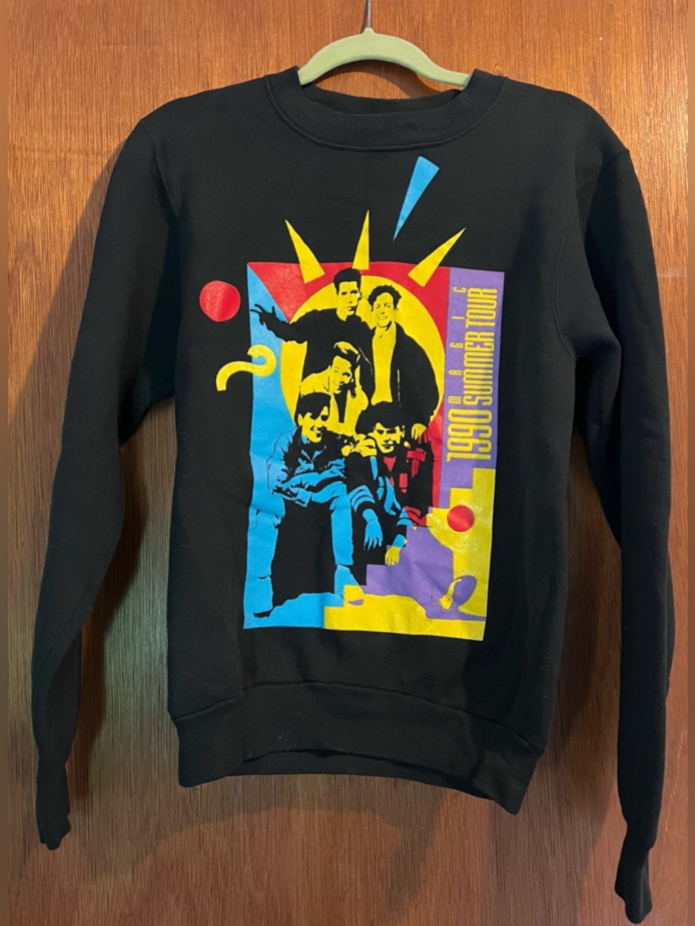 Vintage New Kids on the Block 1990 Magic Summer Tour Black Crewneck Sweatshirt